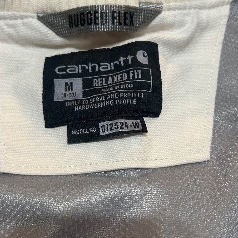 Carhartt Cream Bomber Jacket 012524-W size M Like New - Picture 6 of 8
